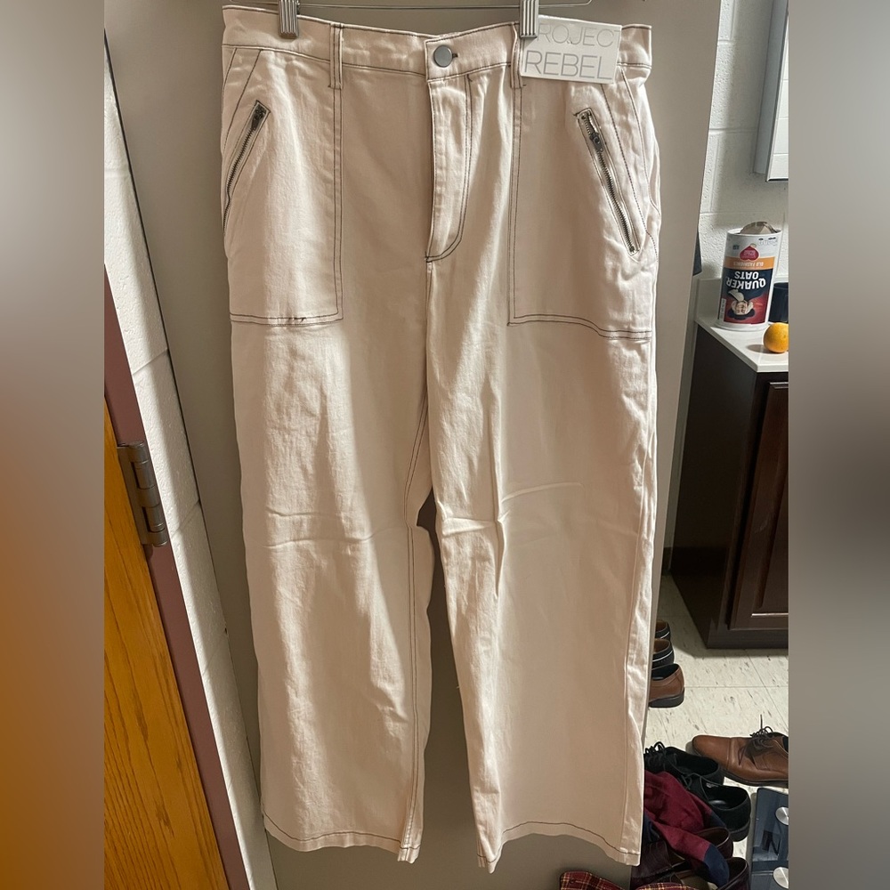 Forever 21 Cream Wide Leg Pants